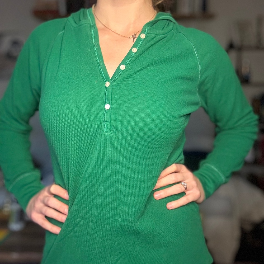 Green Henley Long Sleeve Shirt